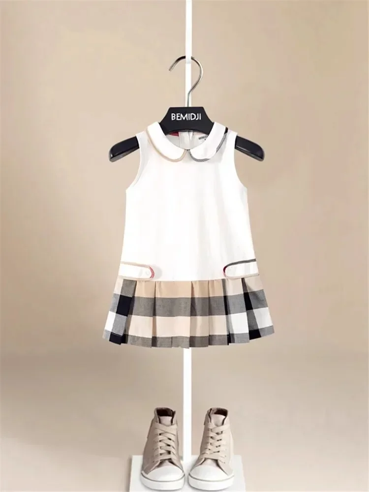 Girls Dress2026 New Summer Toddler Kids Cotton Dresses Baby Pleated Dress Lovely Children Clothes Turn-down Collar Girl Tennis S86460a561c6040ec8e6906e383edf27bP