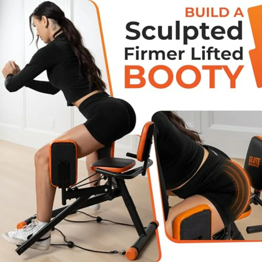 Hip Abductor Machine for Home Gym - USA Based - Booty Builder & Booty Trainer for Women – 3 Resistance Levels – Bonus Arm Bands,