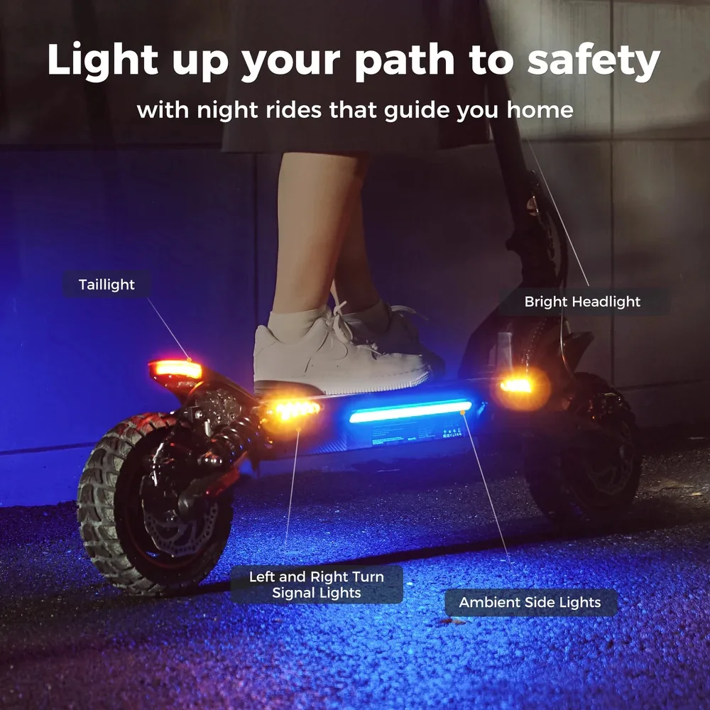 Monopattino Elettrico iScooter iX7 Pro, Batteria 48V 15.6Ah, Motore 2*1000W, Velocità 60Km/h, Autonomia Massima 50Km, Pneumatici da 10 Pollici - immagine 5