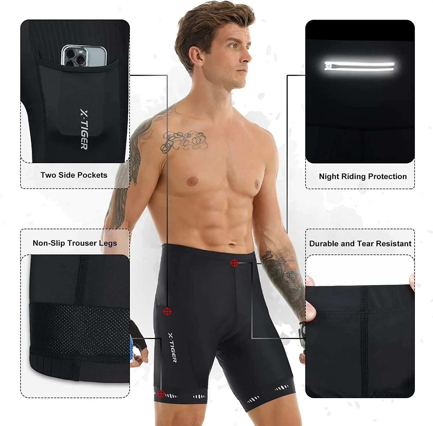 Men Bike Padded Shorts With Anti-slip Leg Grips Cycling 3d Padded Underwear  Bicycle Padding Riding Shorts Biking Underwear Shorts