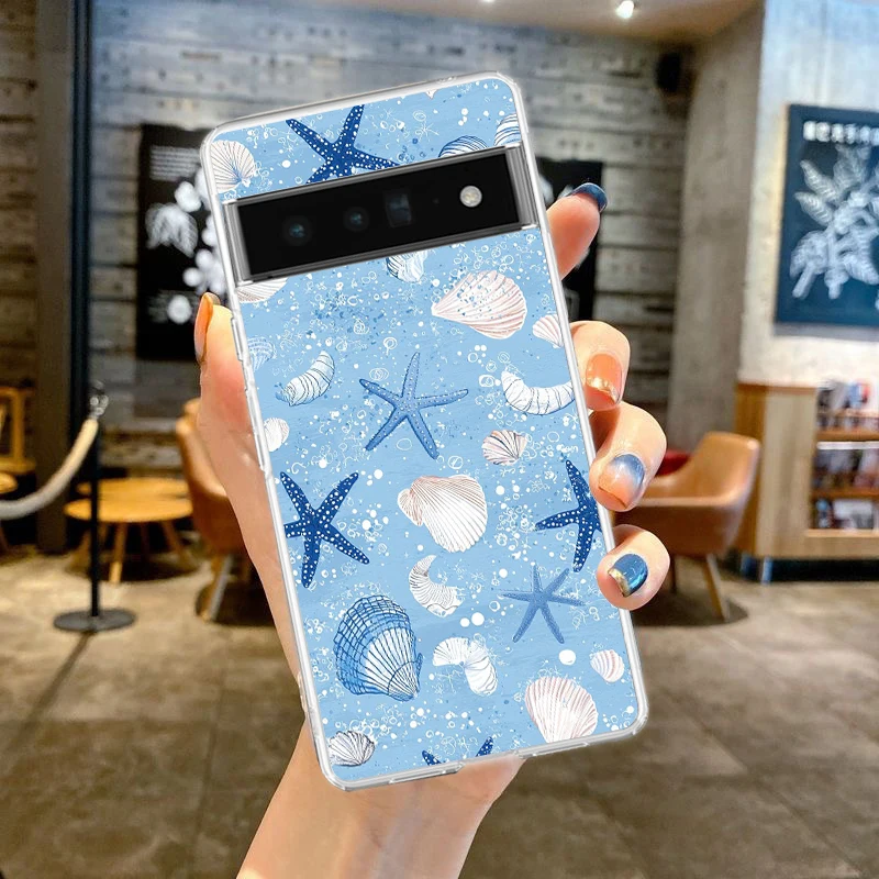 Blue Ocean Animals Soft Clear TPU Transparent Phone Case