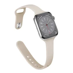 Slim Silicone Strap - Sleek Band - 38mm 40mm 41mm (33 starlight)