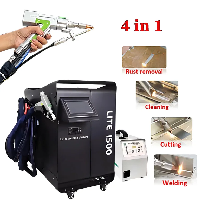 4 in 1 Handheld Fiber Laser Cleaning Welding Machine Laser Cutting Descaling Equipment 1500W 2000W 3000W Portable CNC Welder 2