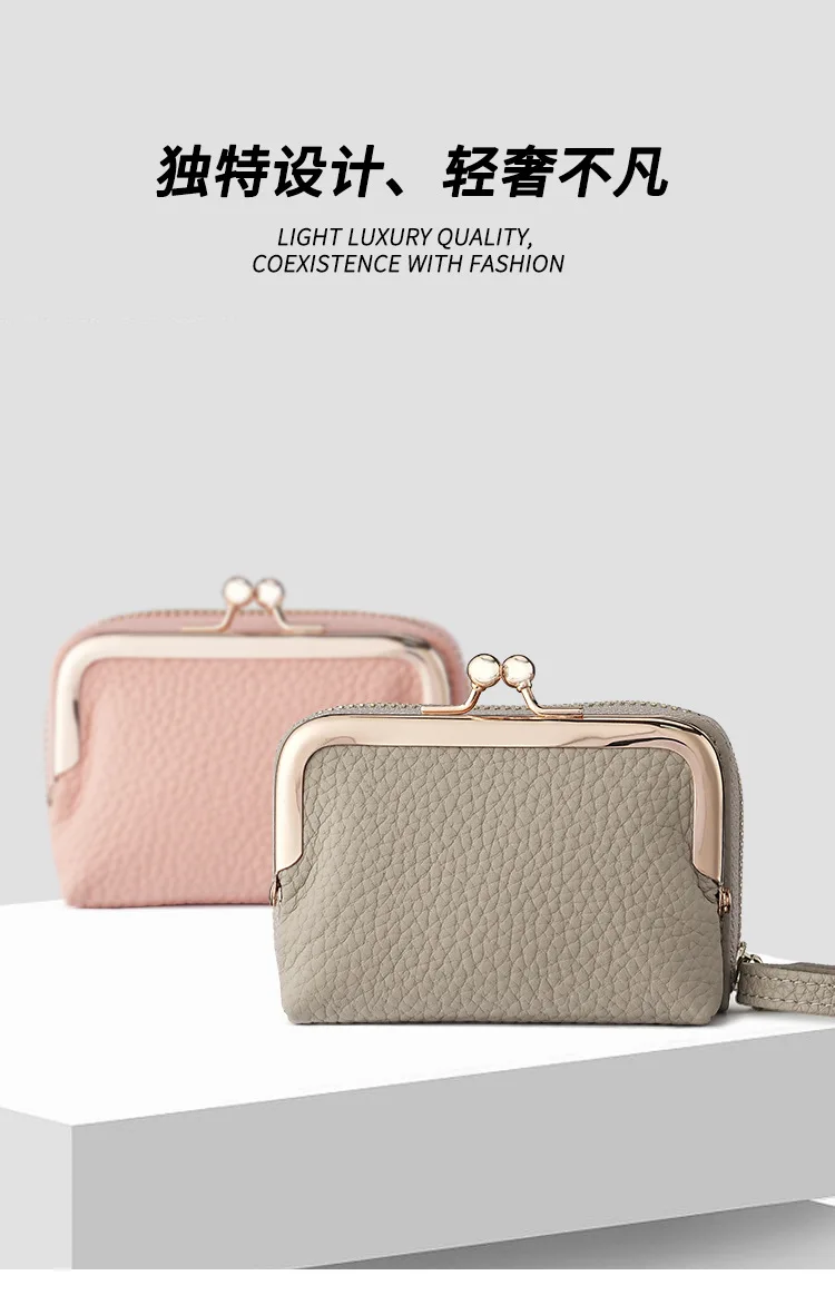 2025, neue kurze Geldbörse aus echtem Leder, Kreditkartenetui, Damen-Geldbörsen, Mini-Clutch aus Rindsleder – Detail 2
