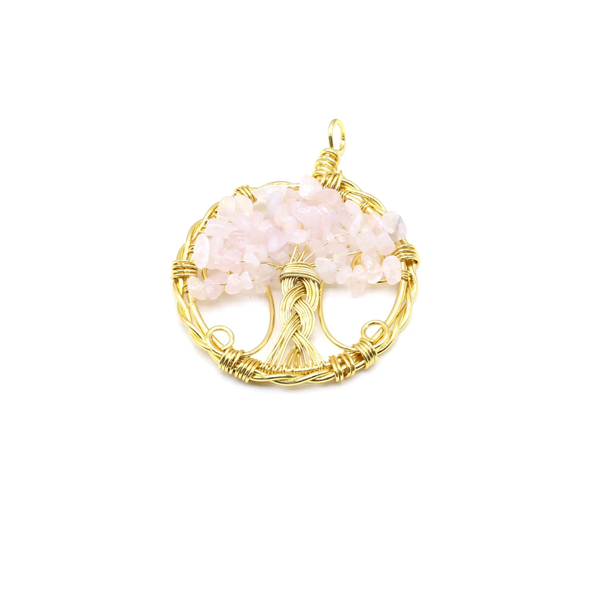 4 PCS Wholesale Natural Crystal Agate Life Tree Shaped Gravel Pendant DIY Jewelry Making 7 Chakra Necklace Accessories Gift