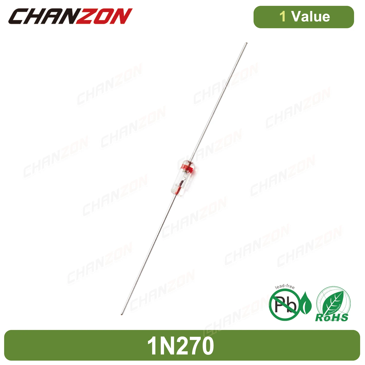 1N270DO7PowerGermaniumRectifierDiode40mA100VAxialGlassGE