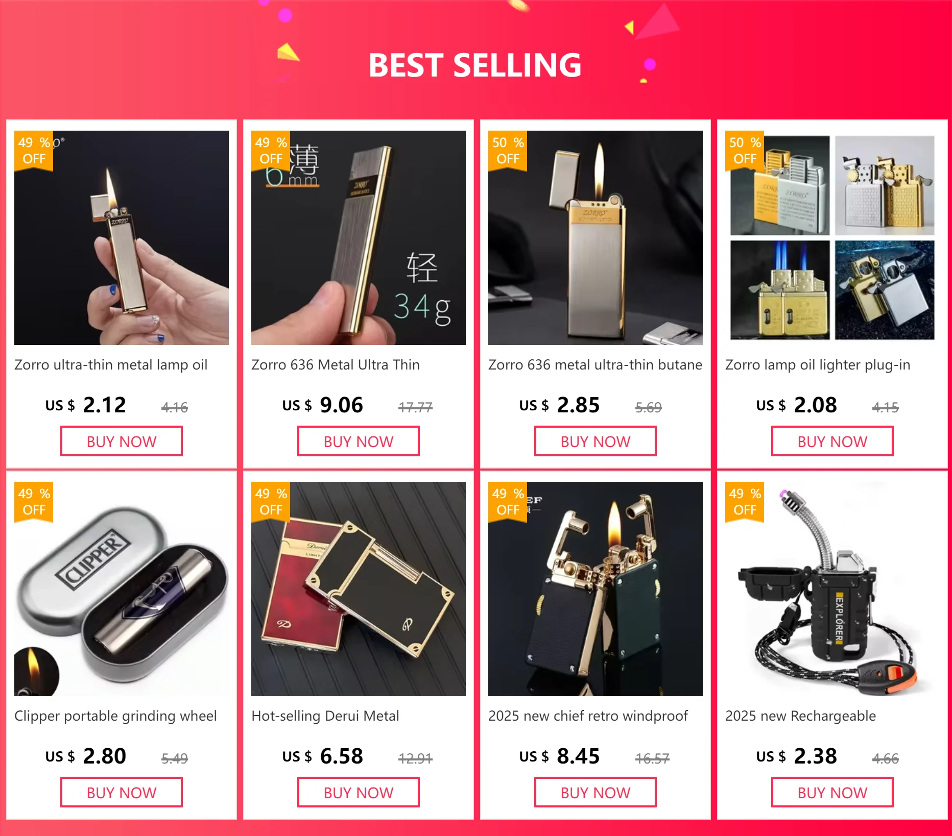 Description Picture 2 of itemJOBON Metal Outdoor Windproof Butane Gas Lighter Turbine Torch Blue Flame Strong Fire Pistol Kitchen BBQ Baking Camping Tools