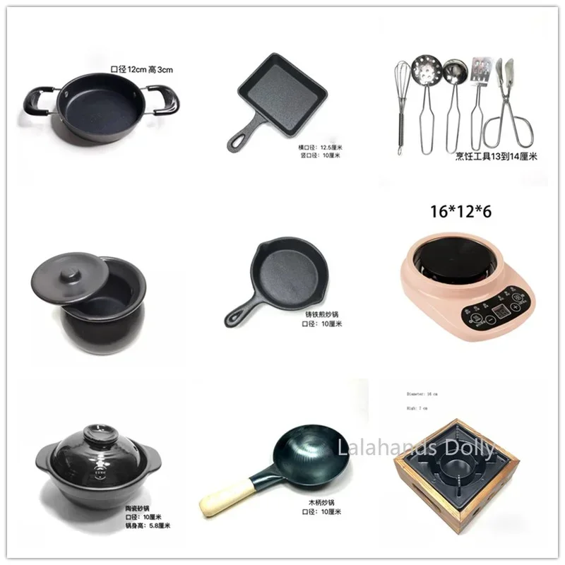 1:6 Dollhouse Miniature Kitchen Furniture Items Mini Food Play Kitchenware Model for Doll House Every Decoration Accessories