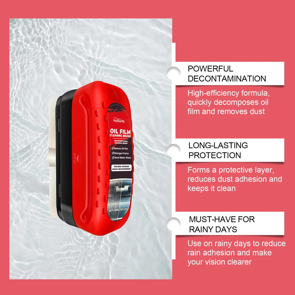 Powerful Car Windshield Cleaner Removes Dirt Car Window Glass Cleaner Auto Glass Sponge Cleaning Brush Oil Film Wipe