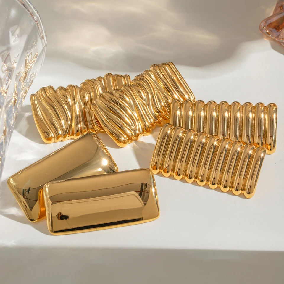 Pendient Con Apertura Cuadrada Geométrica Para Mujer, Joyería De Acero Inoxidable Chapada En Oro De 18 Quilat, Regalo, Moda - AliExprs 36