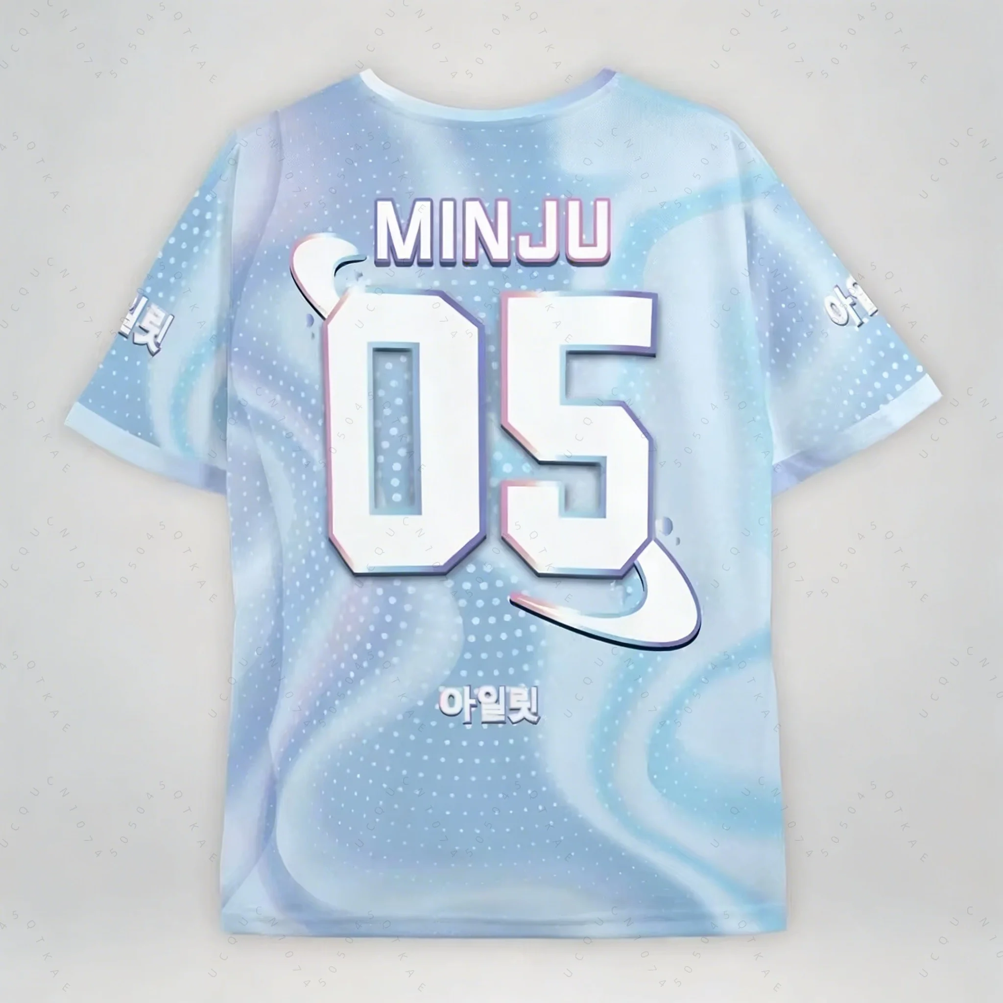 2026 여성 패션 반팔 티셔츠 Illit Minju 팬 여름 티셔츠 경량 스포츠 데일리 티셔츠 오버 사이즈 오토바이 티셔츠