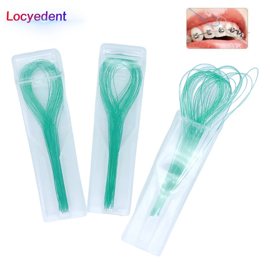 

3 Box Dental Floss Threaders Needle Tooth Brackets Wire Holders Between Orthodontic Bridges Traction Braces Random Color
