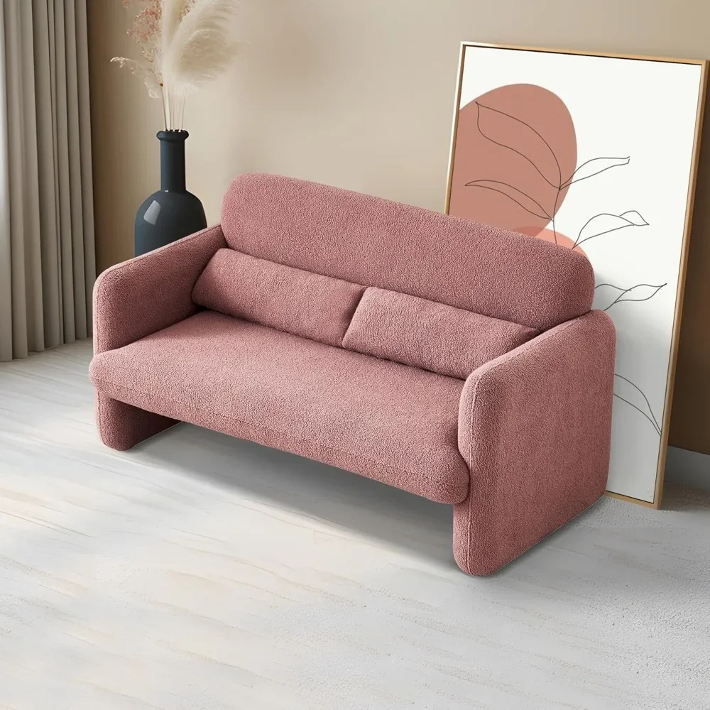 Description Picture 6 of itemModern Accent Single Sofa Chair with Arms, Lamb Fabric Upholstered Comfy Reading Arm Chair for Bedroom, Living Room-Beige