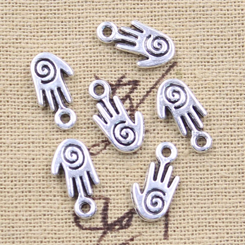 30pcsCharmsSpiralScrewHandHelix15x8mmAntiqueSilverColorPendantsMakingDIYHandmade