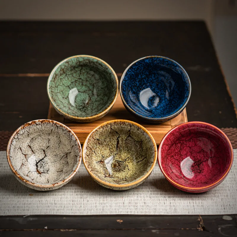 Tea cup Chinese Master Cup Ceramic Mug Teacup Ceramic Kung Fu Tea Set Tea Bowl Set Household Gift Jianzhan Five Elements Cup