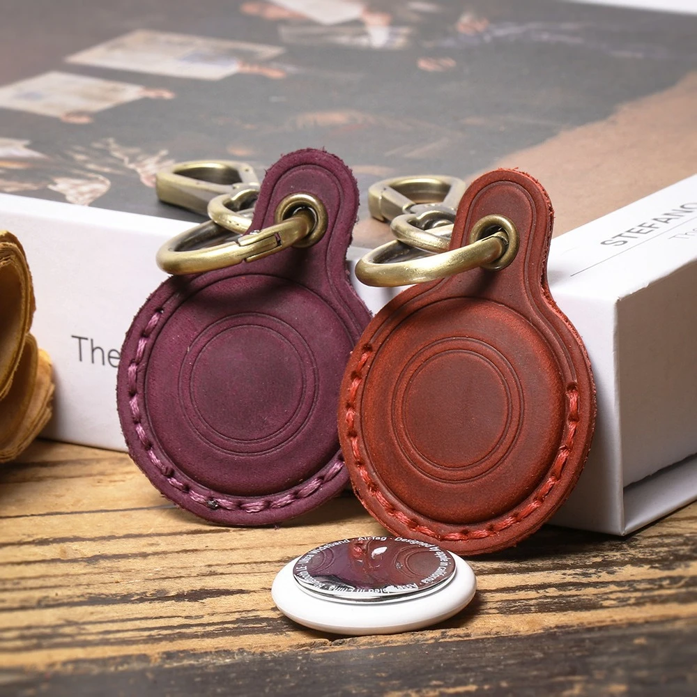 Premium Leather Protective Case Keychain