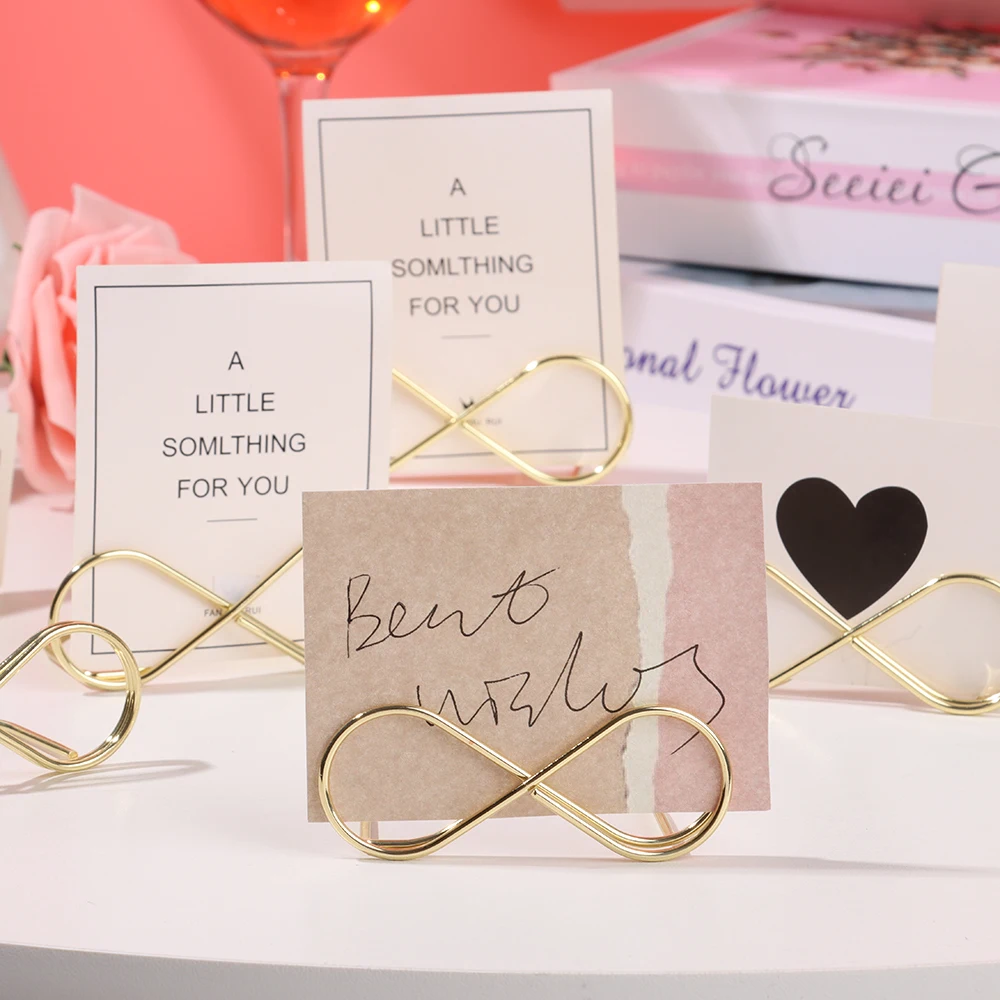 Fashion Metal Wedding Table Number Stand Picture Cards Display Stand Photo Clip for Home Office Wedding Party Desktop Decoration for card display stand