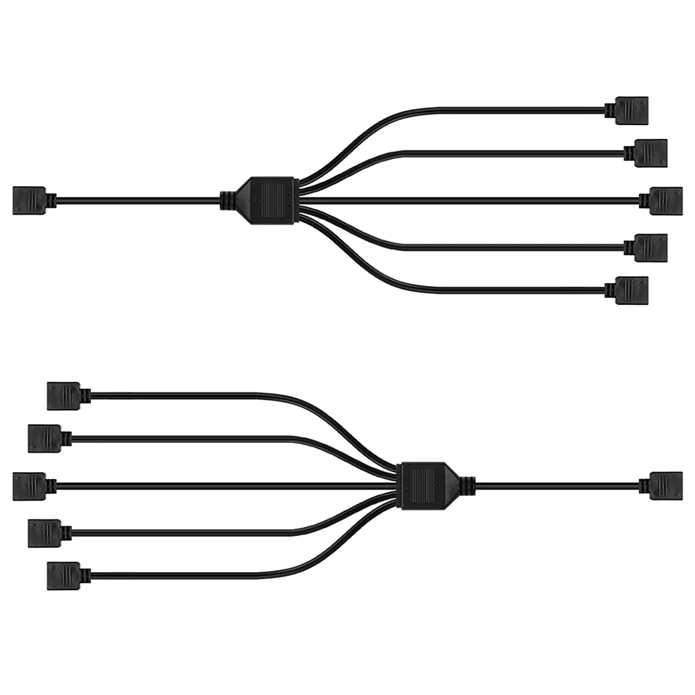 

2Pcs Fan RGB Splitter Adapter Cable Motherboard Extension 5V 3 Pin Fan Cable Splitter for Computer Housing CPU Cooler