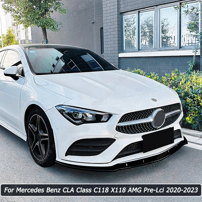 Комплект для тюнинга переднего бампера автомобиля, блеск для кузова, черный АБС-пластик для Mercedes Benz CLA Class C118 X118 AMG Pre-Lci 2020-2022 2023 Комплект для тюнинга переднего бампера автомобиля, блеск для кузова, черный АБС-пластик для Mercedes Benz CLA Class C118 X118 AMG Pre-Lci 2020-2022 2023