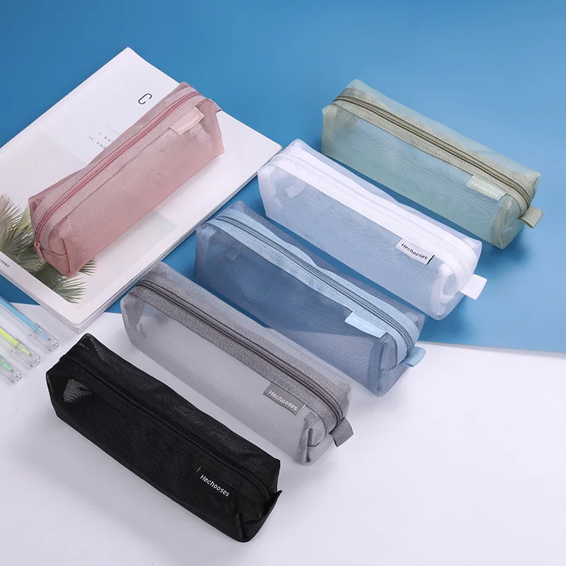 

Small Mesh Nylon Cosmetic Brushes Lipstick Bags Makeup Organizer Three-dimensional Large Capacity Storage Bags Stationery Bags