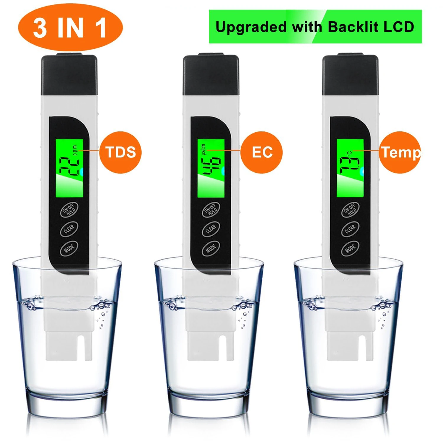 Testeur De Qualité De L'eau, -50 Degrés Celsius -70 Degrés Celsius Ph-mètre  Numérique 3 En 1 Ph/conductivité/température Multifonctionnel Pour Aquarium Pour  Eau Potable