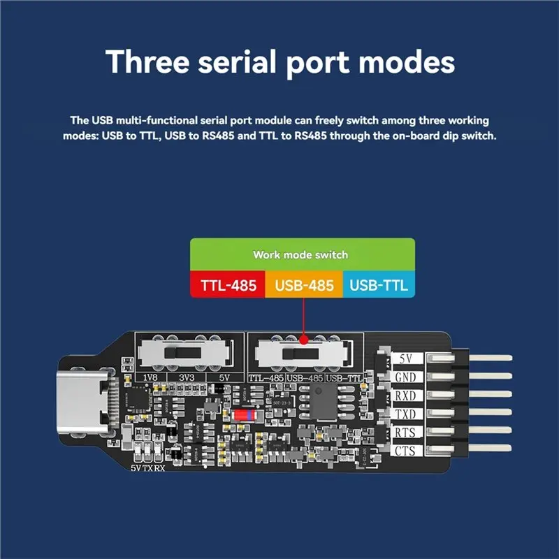 베스트셀러 TTL-RS485 USB 다기능 시리얼 포트 모듈 CH340 통신 다운로드 어댑터 (코드 포함) USB-TTL USB-RS485