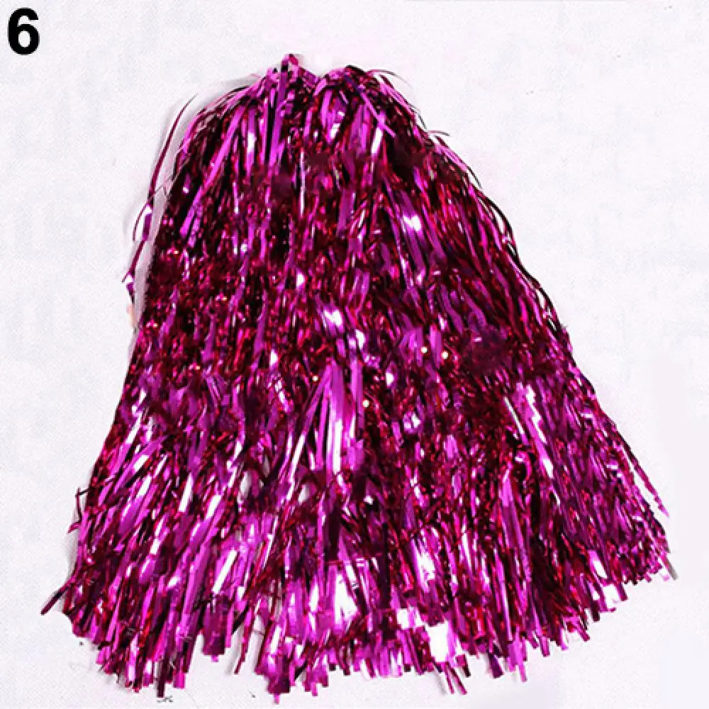 1Pc Metallic Cheerleader Cheer Cheerleading Dance Party Team Match Sports Pompoms Decorator Club Sport Supply