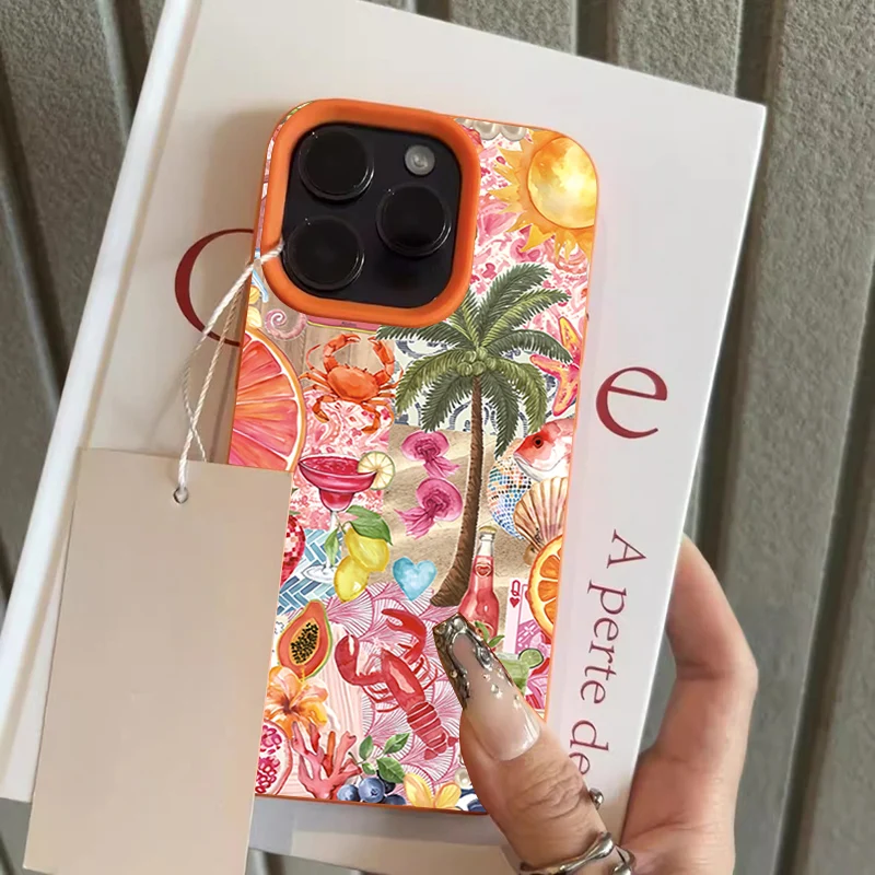 Summer Beach Party Lychee Texture Phone Case - Air Soft Cover