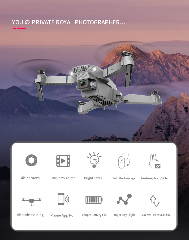 E88 Remote Control Plane E525 Quadcopter 4K Hd Aerial Photography Folding Drone Children's Toys world tech toys prowler spy drone camera remote control quadcopter