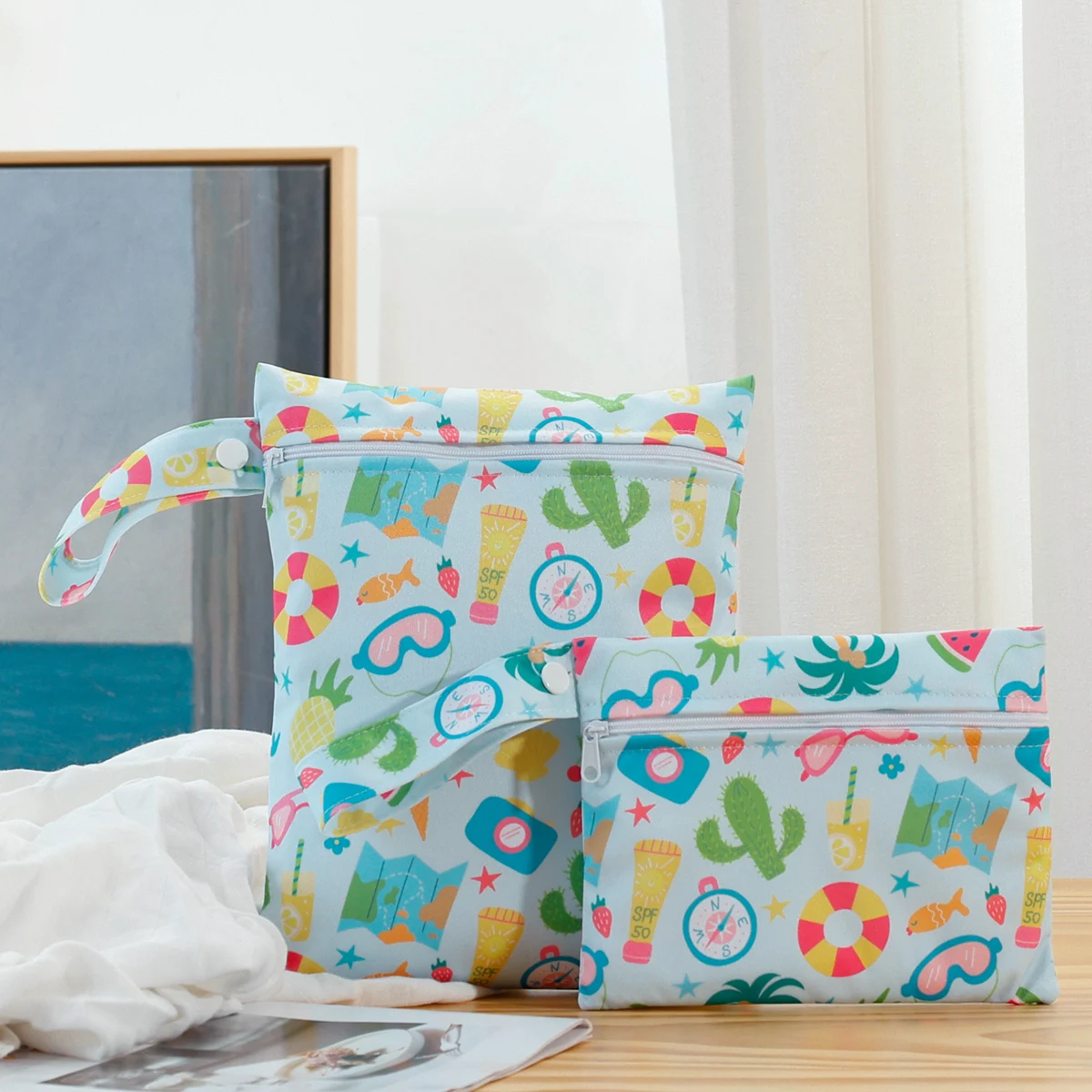 Elinfant 2-Piece Cute Waterproof Storage Bag Set