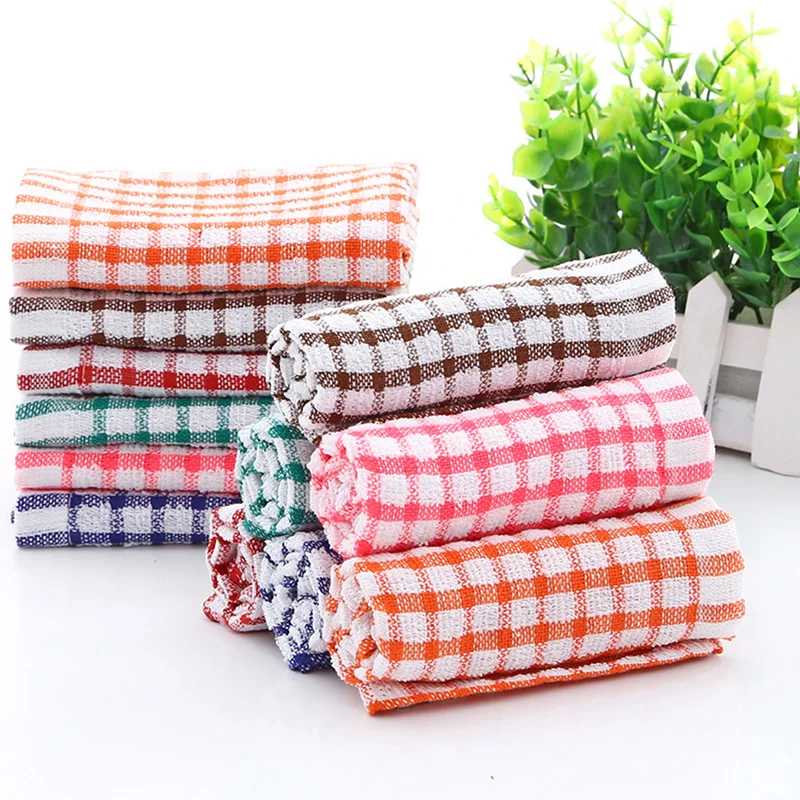 2PCS Kitchen Towels Soft and Super Absorbent Microfiber Dish Towels Lint  Free Waffle Weave Check Plaid Tea Towel Kitchen Cloth - AliExpress