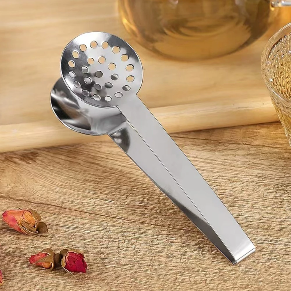 Portable Stainless Steel Tea Bag Squeezer Strainer Durable Teabag Tongs Easy To Clean Kitchen Barbecue Gripper Tea