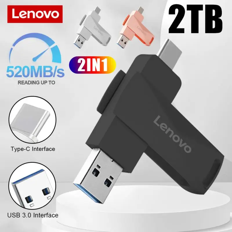 Originale Lenovo U Disk 3.0 Flash Drive Ad Alta Velocità 2Tb Usb Portatile In Metallo Ssd Hard Drive Memoria Flash Esterna Per Laptop Ps4