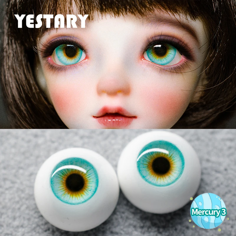 Yestary Eyes Toys Bjd Accessori Per Bambole Gesso 12/14/16/18Mm Planet Series Giocattoli Per Occhi Fatti A Mano Fai Da Te Mercury Blue Doll Toy Girl G