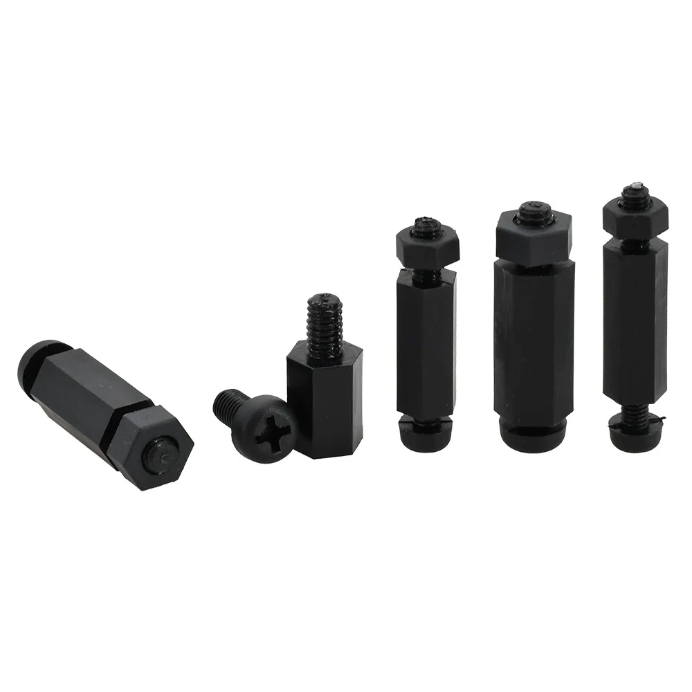 Black Nylon PCB Standoff Spacers Male To Female Motherboard Hexagon Thread Pillar Bolt Plastic Screw Standoffs Nut M2 M2.5 M3 M4
