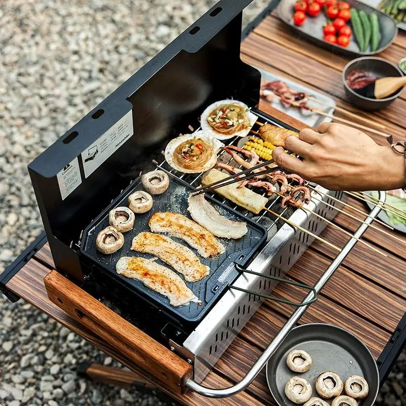 Naturehike Outdoor Camping Picnic BBQ Grill Pan Square Aluminum Alloy Stainless Steel Non Stick Frying Pan bbq grill pan non stick frying pan camping cookware set camping cookware kitchen utensils