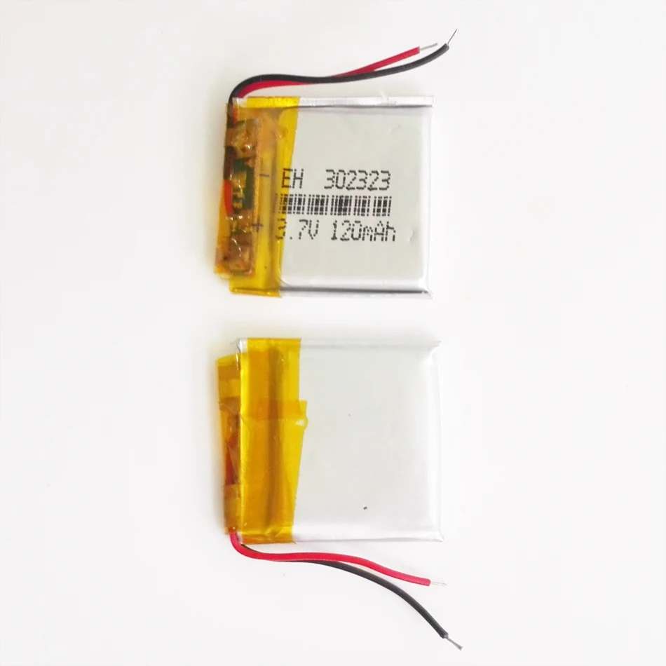 充電式LiPoバッテリー032323, 10x3.7V, 120mAh,リチウムポリマー