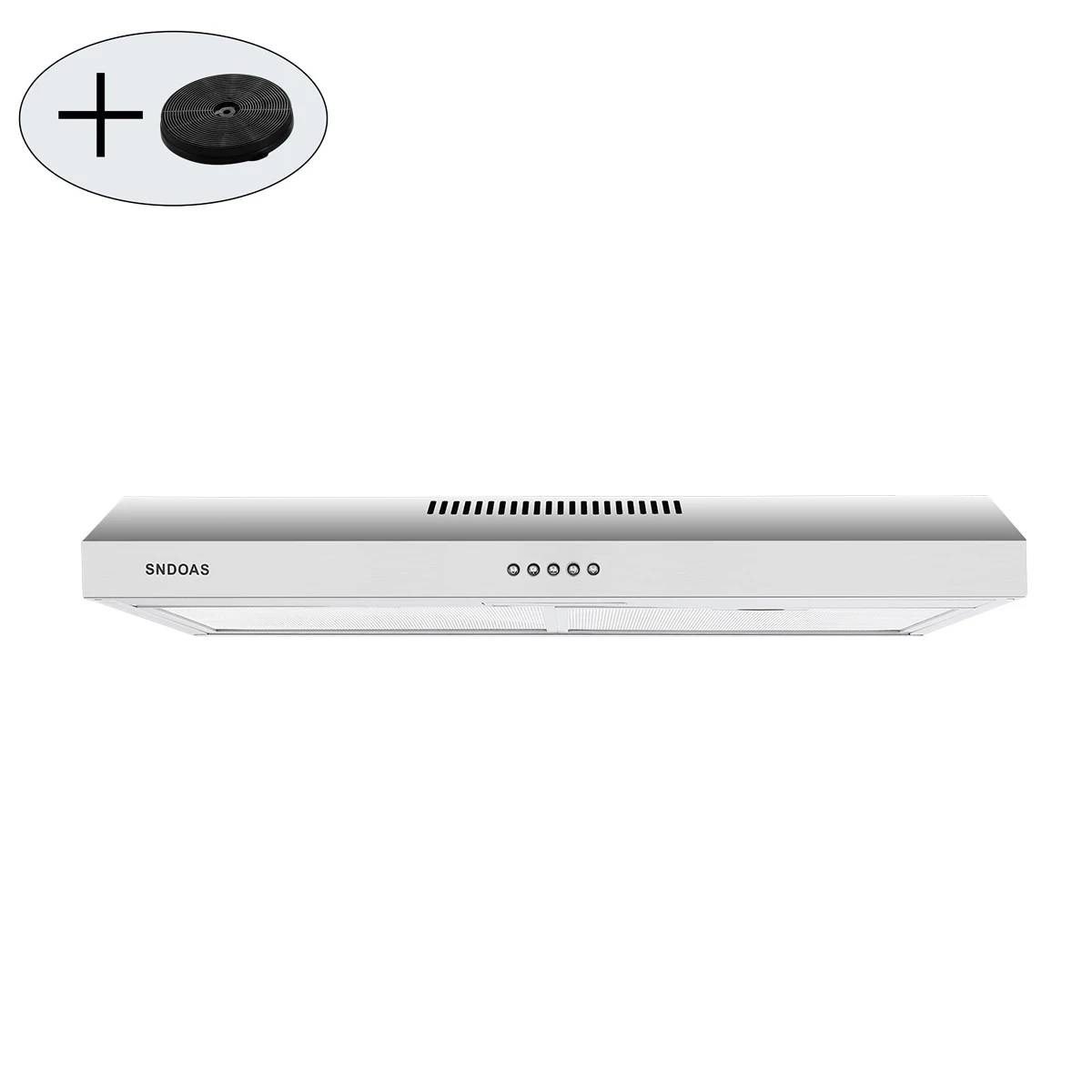 Tieasy 30 inch 230 CFM Under Cabinet Mount Stainless Steel with Carbon Filter LED Lights Kitchen Range Hood USGF2375CF 5