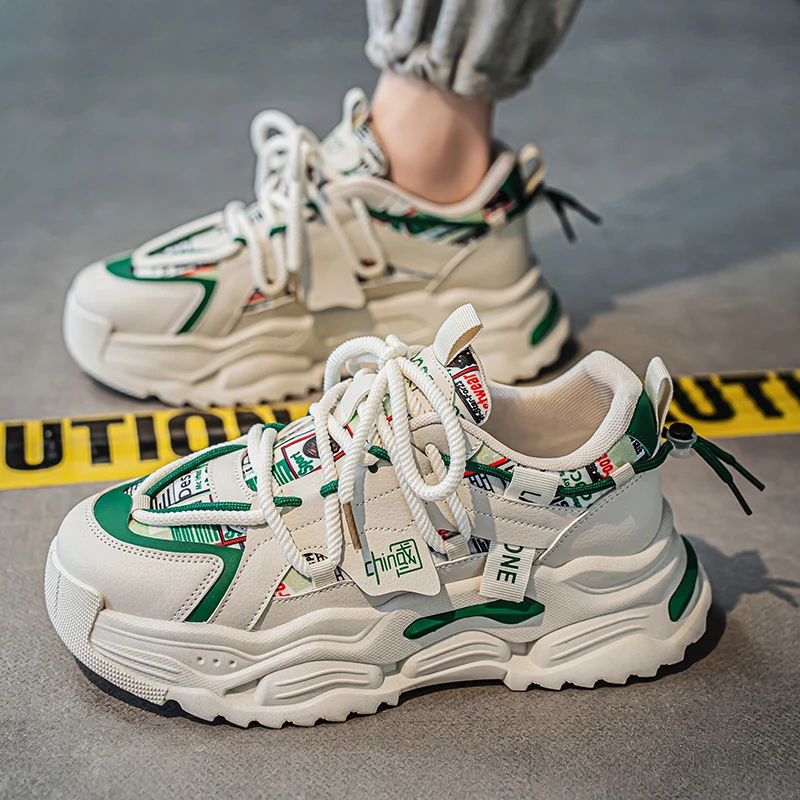 Spring Board Shoes Clunky Sneakers Men Shoes Breathable Casual Shoes Canvas shoes Vulcanized Sneakers Platform Walking Shoes - Image 2