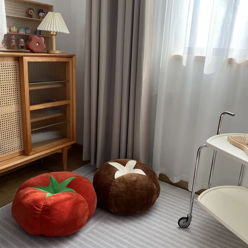 New Sofa Bay Window Cushion Bedroom Room Decoration Ins Style Cute Little Ornaments Mushroom Tomato Cushion Pillow 3