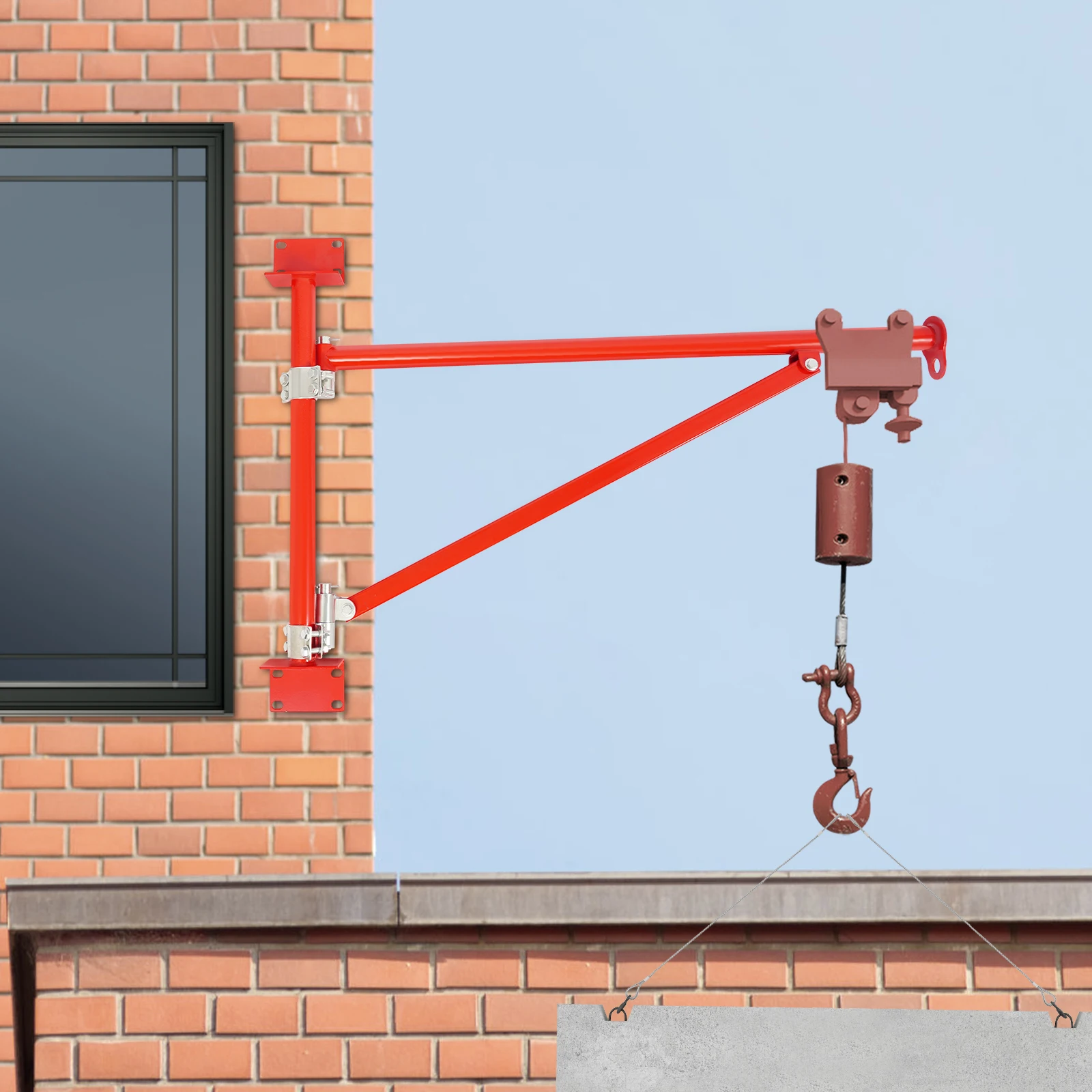 Red Alloy Steel Wall Mount Crane Swing Arm Bracket 200kg 441 Lbs red-alloy-steel-wall-mount-crane-swing-arm-bracket-200kg-441-lbs