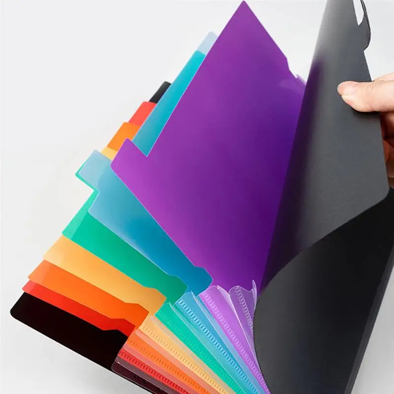 Self-Adhesive Index Tabs Multi Pocket Folder A4 Document Organizer Paper File Sorting Portable Storage Accordian Office