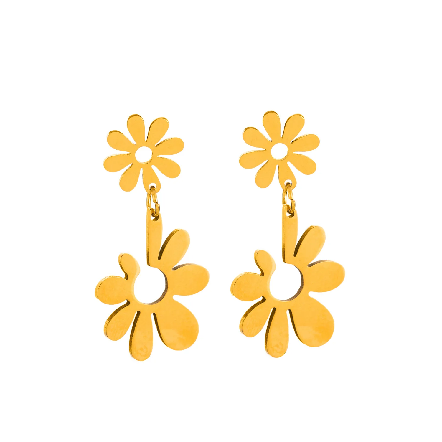 Stainless Steel Earrings Sweet Cute Cartoon Flowers Girls Pendants Charms Fashion Earrings For Women Jewelry Everyday Wear Gifts 5