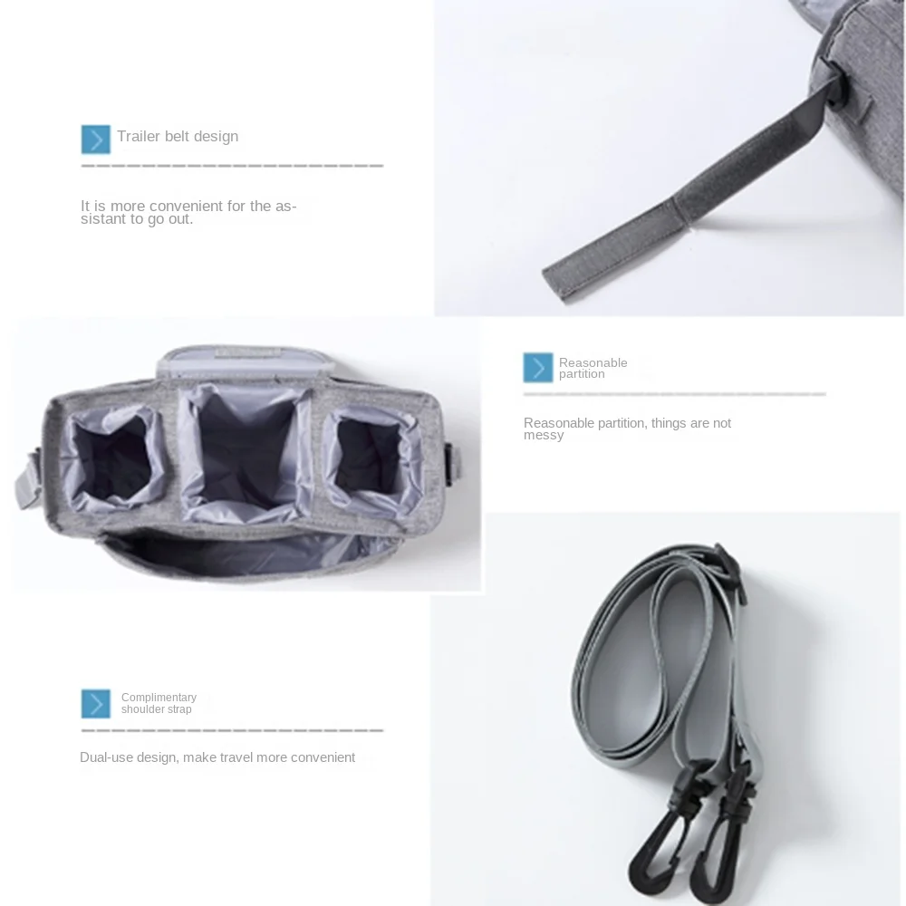 Multifunctional Baby Stroller Bag Waterproof Large Capacity Stroller Storage Hanging Bag with Multiple Pockets Baby Care