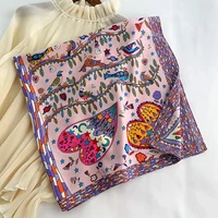 90*90cm Square Scarf Twill Cotton Feeling Women Head Shawls And Wraps Luxury Print Neck Scarves Hijab Bandana Pashmina 1