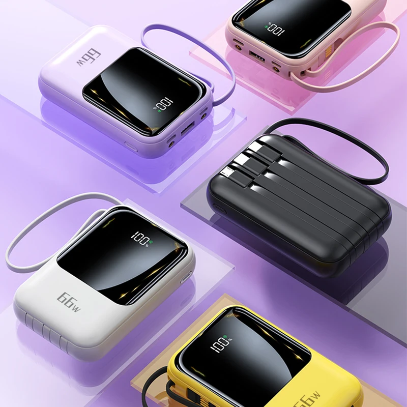 2023 Nuovo Cavo Dati Integrato Da 20000Mah Power Bank Batteria Ricaricabile Di Grande Capacità Per Iphone Xiaomi