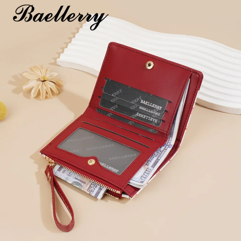 Chic Female Short Wallet Color Blocked PU Butterfly Style Inspired