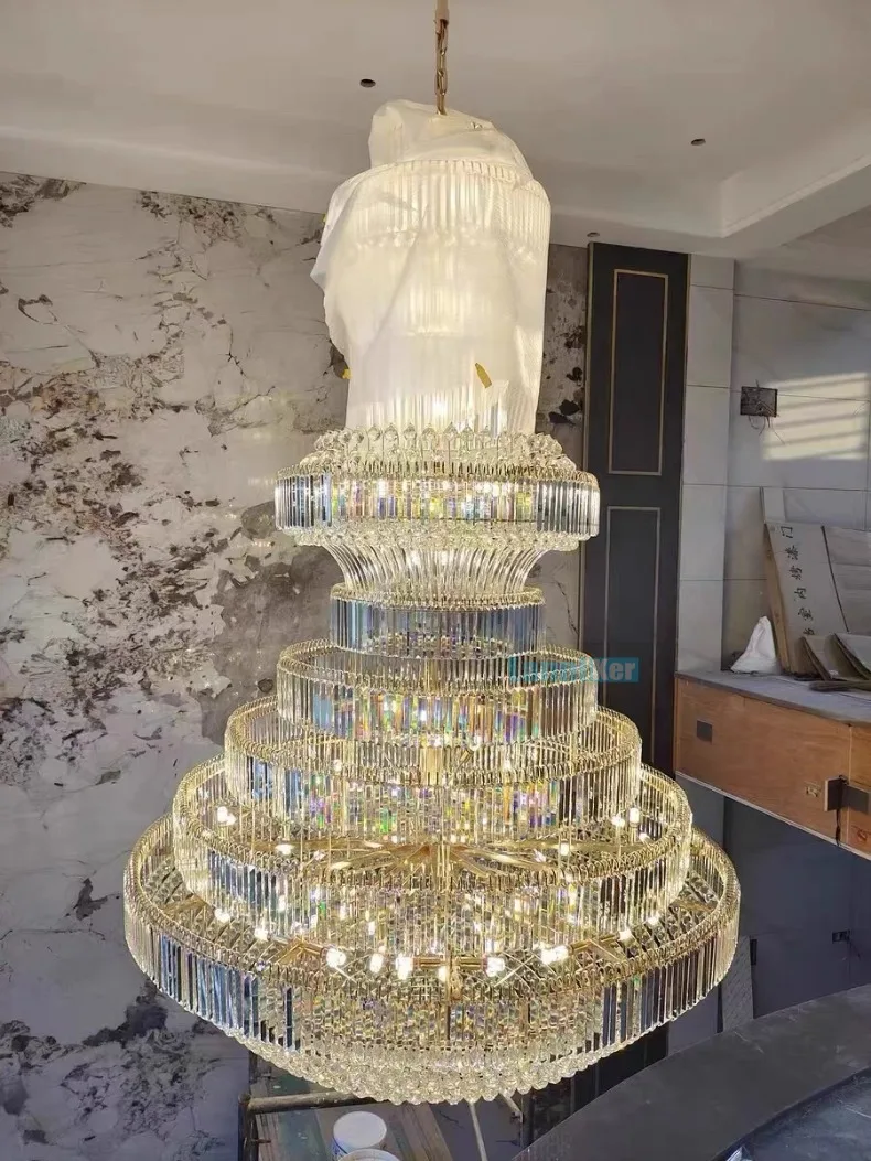 値下】クリスタルシャンデリア 多層構造