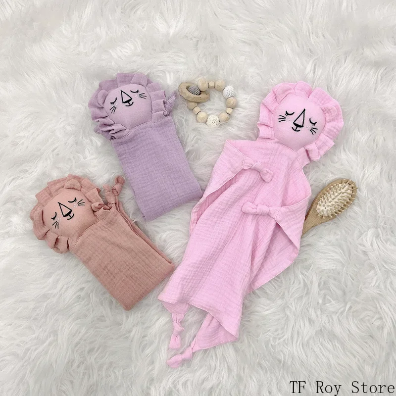 Baby Comforter Cute Baby Rabbit Cat Muslin Towel Soft Cotton Sleeping Dolls Soothing Cloth Blanket Newborn Appease Towel Bibs cotton towel,cotton muslin blanket,cotton blanket,swaddle blanket,cotton swaddle,cotton gauze blanket