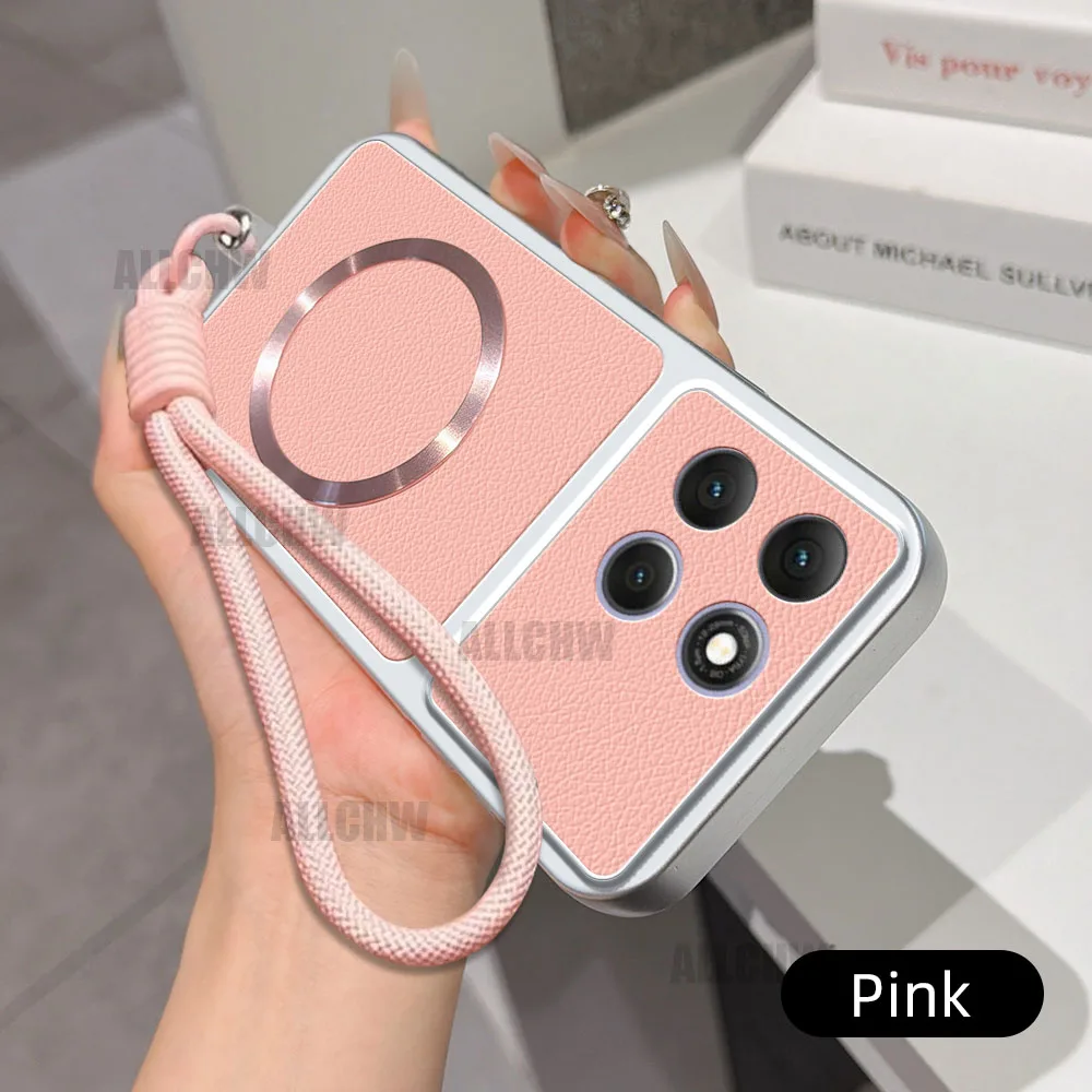 Enhanced Magnetic Wireless Charging Case with Lanyard and Soft Back Cover
